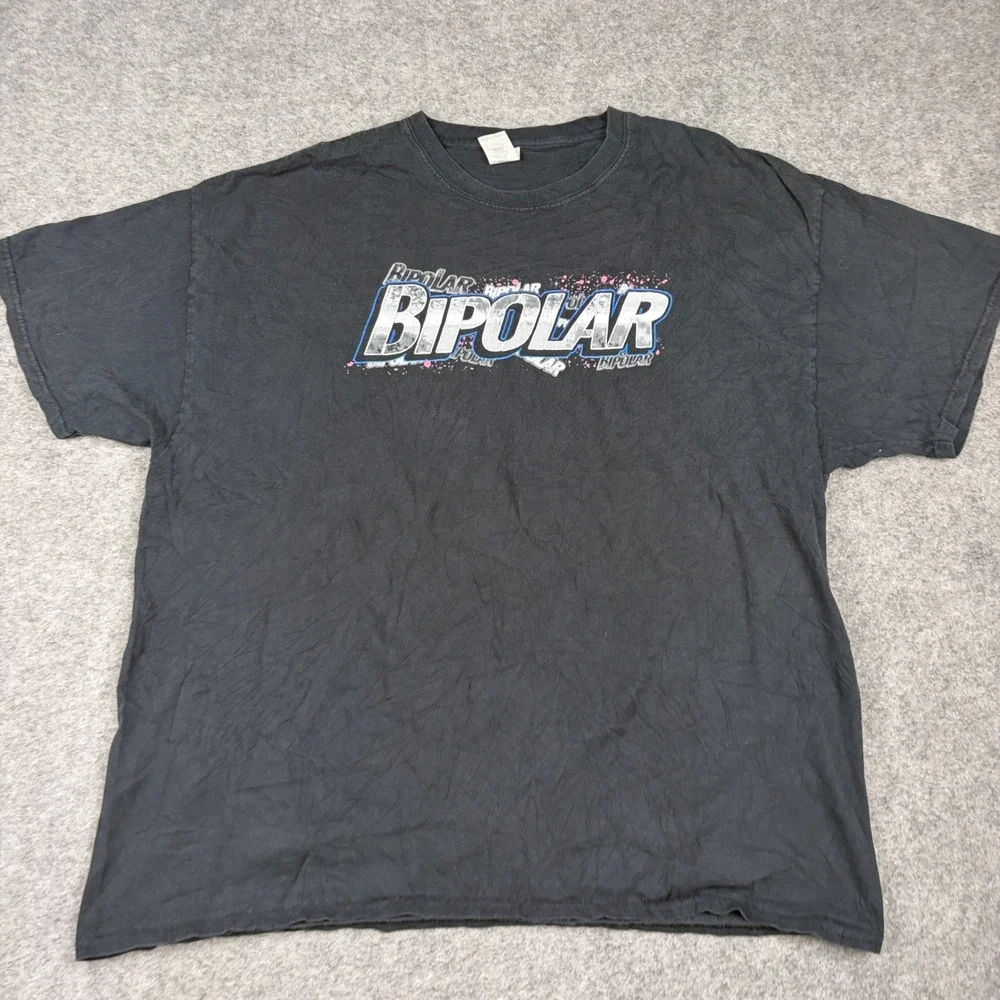 Y2K Bipolar Racing T Shirt Mens 2XL GMC Truck Andy Mac Carolina Country NT Black